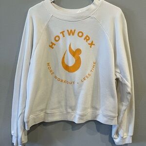 Hotworx White & Orange Logo Crewneck Sweatshirt